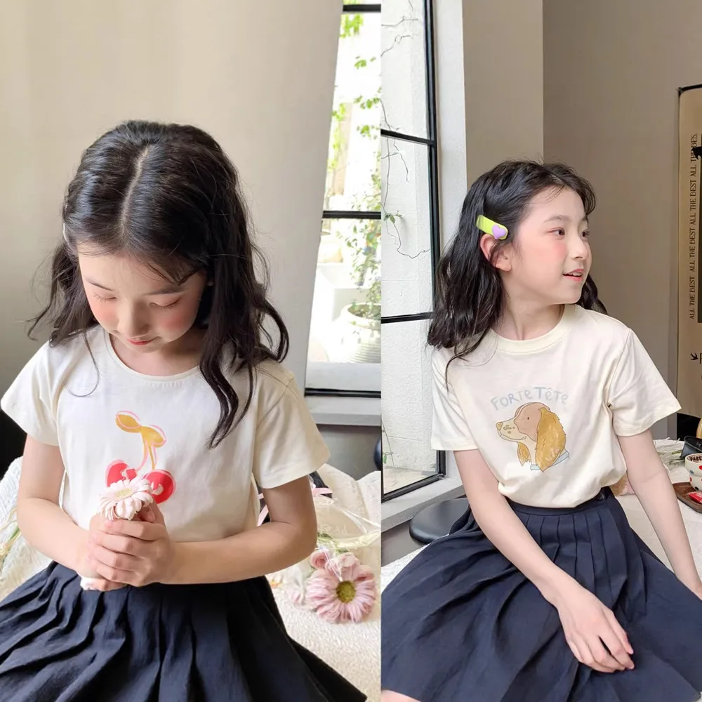 summer tops teen girls clothes Cherry and Dog Printed T-shirt Summer short sleeved T-shirt baby clothing
summer tops teen girls clothes Cherry and Dog Printed T-shirt Summer short sleeved T-shirt baby clothing