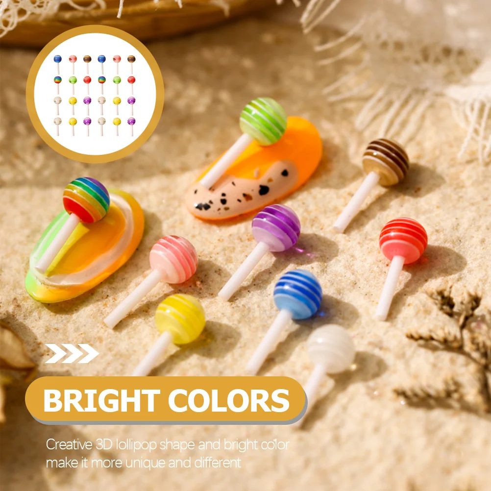 100Pcs 3D Lollipop Nail Charm Bright Color Creative Resin Manicure Decorations DIY Nail Art Ornaments Unique Decorations
100Pcs 3D Lollipop Nail Charm Bright Color Creative Resin Manicure Decorations DIY Nail Art Ornaments Unique Decorations