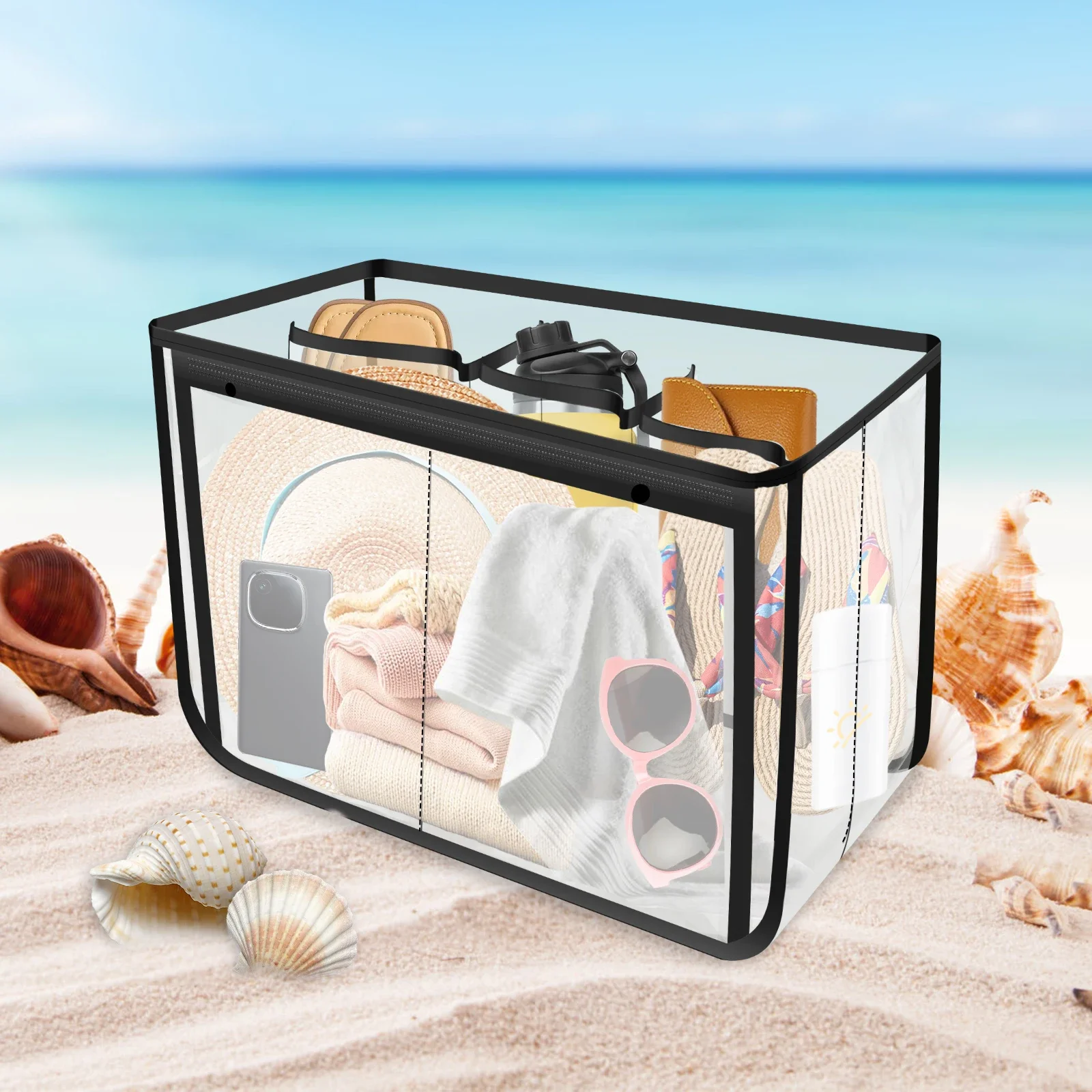 Large Storage Beach Bag PVC Waterproof Beach Basket Sundries Organizer Transparent Insert Divider Liner Sundries Organization
Large Storage Beach Bag PVC Waterproof Beach Basket Sundries Organizer Transparent Insert Divider Liner Sundries Organization