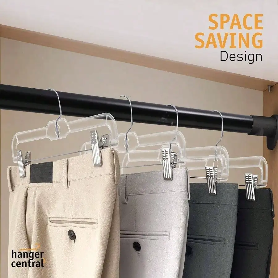 Premium 14 Inch Pants Hangers With Adjustable Clips - 12 Pack Space - Saving Skirt Hangers - Non - Slip Heavy Duty Plastic Closet Organizers With 360 Swivel Hook
Premium 14 Inch Pants Hangers With Adjustable Clips - 12 Pack Space - Saving Skirt Hangers - Non - Slip Heavy Duty Plastic Closet Organizers With 360 Swivel Hook