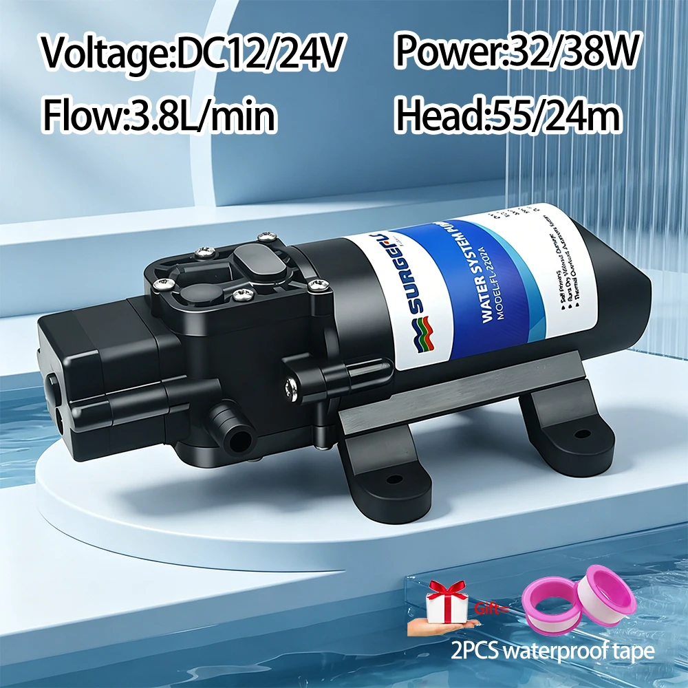 12V/24V High Pressure Mini Diaphragm Pump 3.8L/min Automatic Stop Self-Priming Water Pump for RV Garden Car Wash Water Pump
12V/24V High Pressure Mini Diaphragm Pump 3.8L/min Automatic Stop Self-Priming Water Pump for RV Garden Car Wash Water Pump