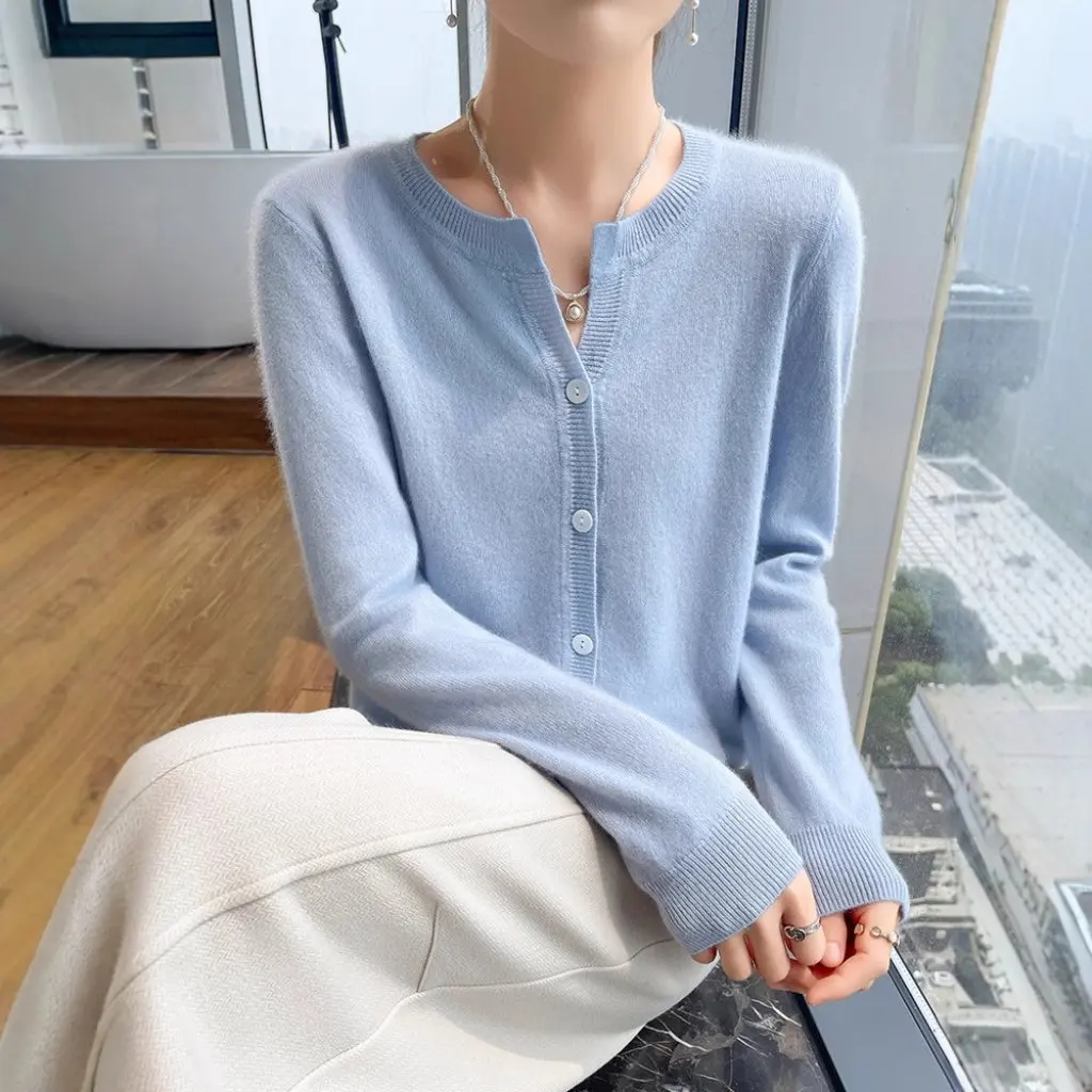 Women's Cashmere Sweater Knitted Cardigan Long-Sleeved Crewneck Elegant Casual Fashion Autumn Winter All-Match Coat
Women's Cashmere Sweater Knitted Cardigan Long-Sleeved Crewneck Elegant Casual Fashion Autumn Winter All-Match Coat