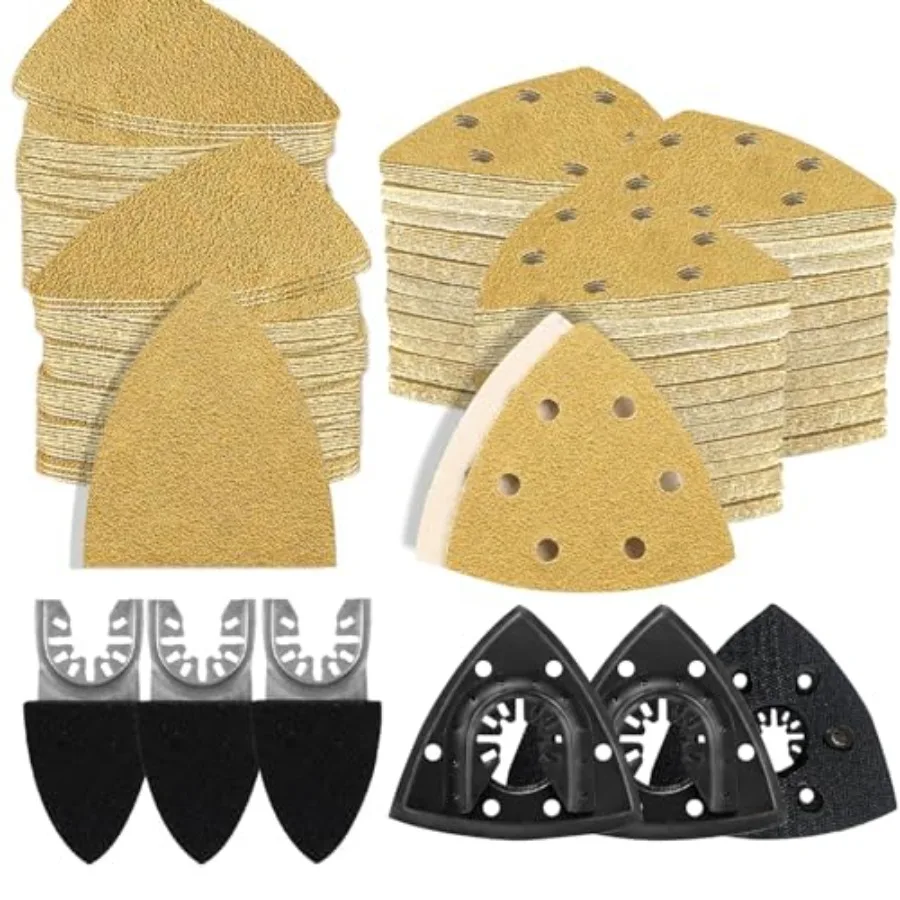186PCS Oscillating Tool Sandpaper Kit MultiTool Detail Sander pads Include Triangle and Finger Sandpapers fit Tools etc Sanding
186PCS Oscillating Tool Sandpaper Kit MultiTool Detail Sander pads Include Triangle and Finger Sandpapers fit Tools etc Sanding