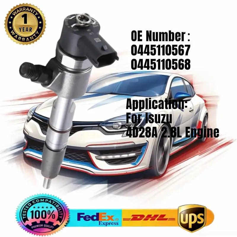 0445110567 0445110568 Common Rail Fuel Injector for Isuzu 4D28A 2.8L Engine
0445110567 0445110568 Common Rail Fuel Injector for Isuzu 4D28A 2.8L Engine