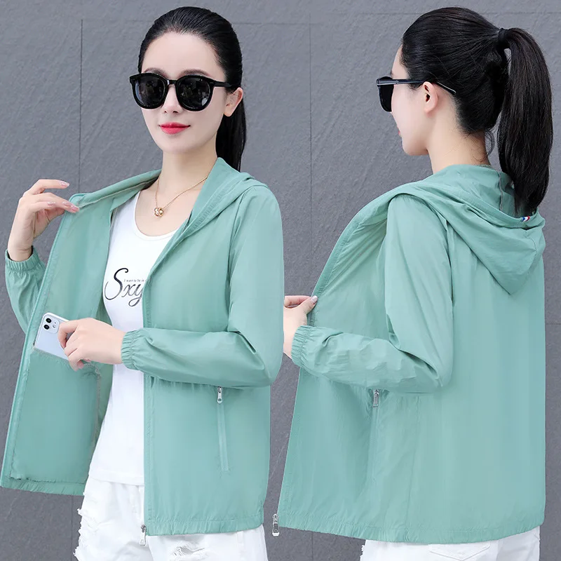 Outdoor Sunshade Anti-ultraviolet Ice Silk Quick-drying Hooded Sunscreen Women Summer Jacket Thin Versatile Female Casual Top
Outdoor Sunshade Anti-ultraviolet Ice Silk Quick-drying Hooded Sunscreen Women Summer Jacket Thin Versatile Female Casual Top