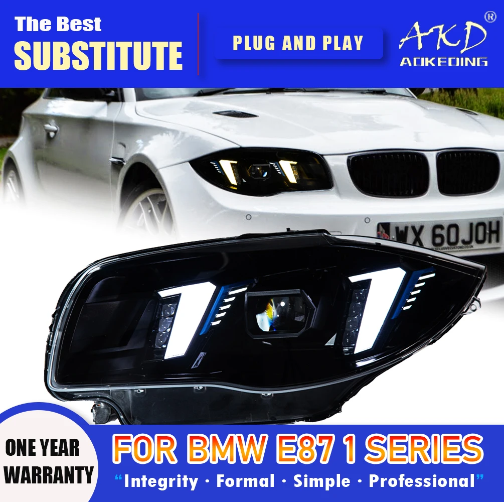 AKD Head Lamp for BMW 1 Series E87 LED Headlight 2007-2011 Headlights E87i DRL Turn Signal High Beam Angel Eye Projector Lens
AKD Head Lamp for BMW 1 Series E87 LED Headlight 2007-2011 Headlights E87i DRL Turn Signal High Beam Angel Eye Projector Lens