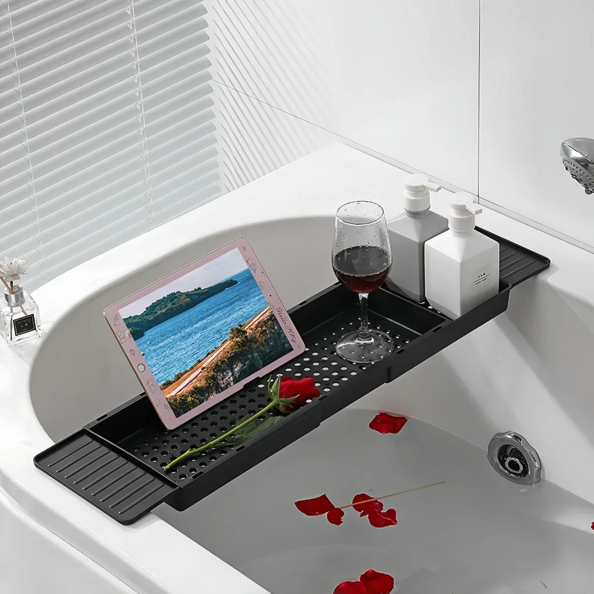 Retractable Bathtub Caddy Tray-Adjustable Plastic Bath Tub Organizer,Non-Slip Bathroom Shelf for Shower Storage bathtub tray
Retractable Bathtub Caddy Tray-Adjustable Plastic Bath Tub Organizer,Non-Slip Bathroom Shelf for Shower Storage bathtub tray