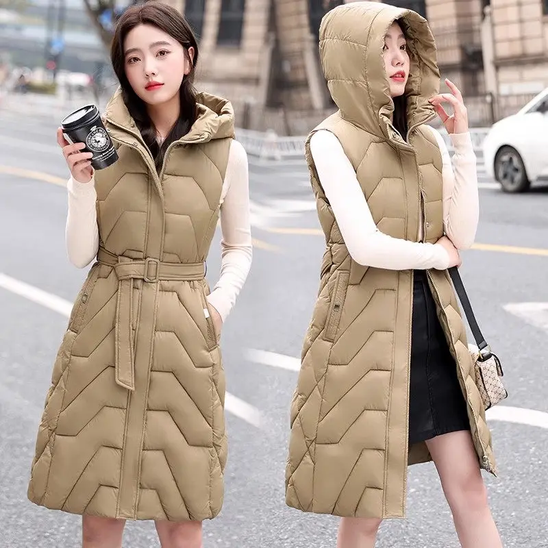 Hooded Medium Long Down Cotton Vest Women's Coat 2023 Autumn And Winter Loose Tank Top Thickened Warm Waistcoat Jacket Z2745
Hooded Medium Long Down Cotton Vest Women's Coat 2023 Autumn And Winter Loose Tank Top Thickened Warm Waistcoat Jacket Z2745