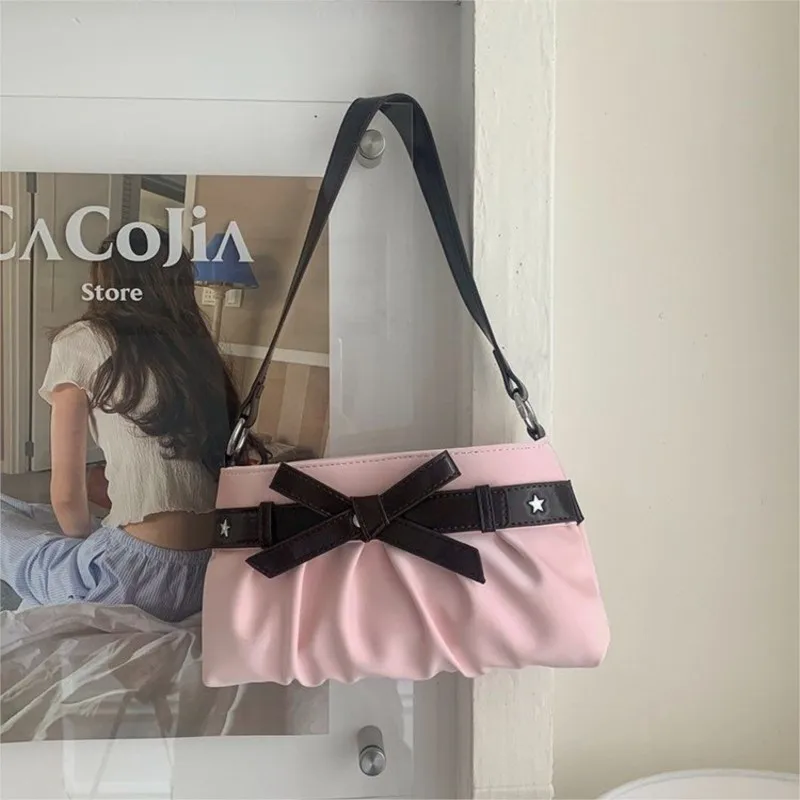 Korean Sweet Cute Bow Tote Bag Women Star Pleated Large Capacity Underarm Bag Ladies Harajuku High Quality Fabric Shoulder Bag
Korean Sweet Cute Bow Tote Bag Women Star Pleated Large Capacity Underarm Bag Ladies Harajuku High Quality Fabric Shoulder Bag