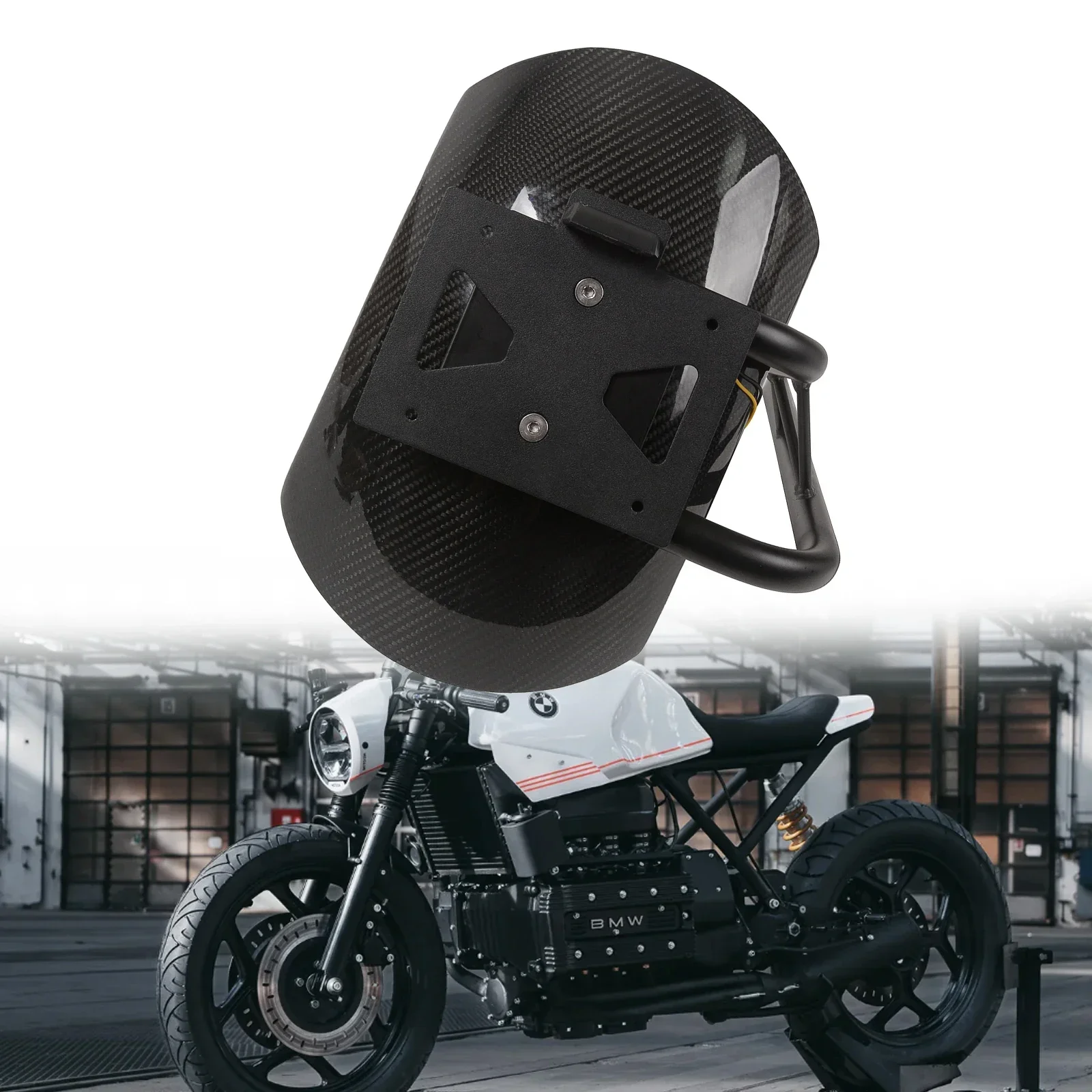 K100 K1100 Cafe Racer License Plate With Carbon Fiber Rear Fender In Twill Glossy
K100 K1100 Cafe Racer License Plate With Carbon Fiber Rear Fender In Twill Glossy