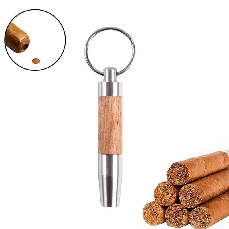 Cigar Punch Travel Mini Cigar Accessories Wooden Stainless Steel Metal Cigar Punching Cigar Drill Puncher with With Keyring
Cigar Punch Travel Mini Cigar Accessories Wooden Stainless Steel Metal Cigar Punching Cigar Drill Puncher with With Keyring