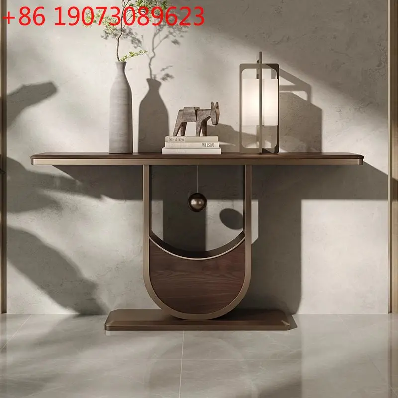 Pure handmade light luxury walnut entrance table entry hall corridor against the wall microcrystalline stone entrance explosion
Pure handmade light luxury walnut entrance table entry hall corridor against the wall microcrystalline stone entrance explosion