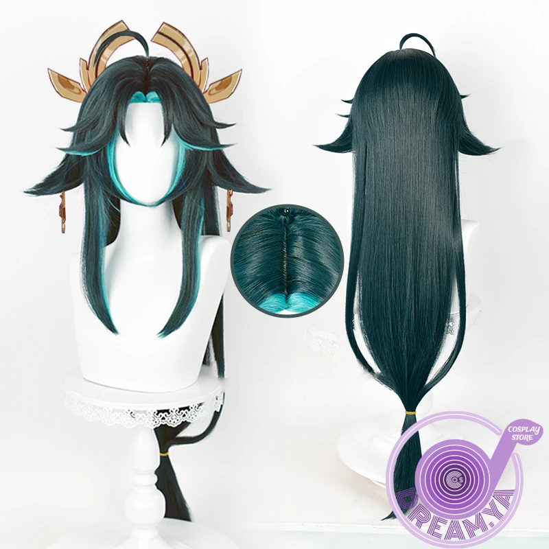 Xiao Cosplay Парик трансгендер Genshin ударопрочный зеленый смешанный длинный термостойкий синтетический волос Хэллоуин 
Xiao Cosplay Парик трансгендер Genshin ударопрочный зеленый смешанный длинный термостойкий синтетический волос Хэллоуин