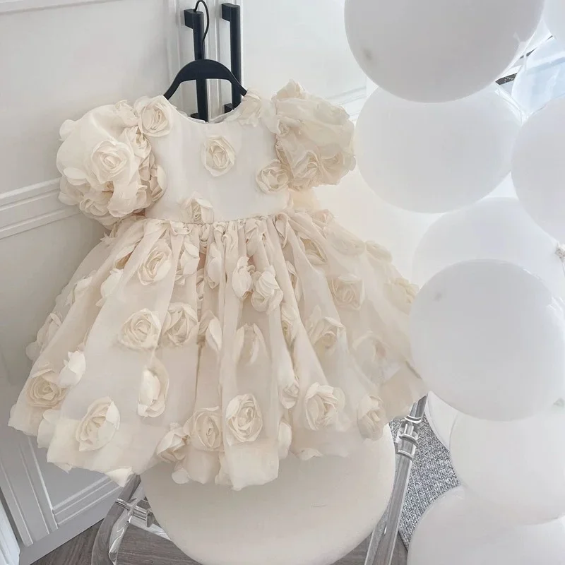 Rose Flower Design Children Girl Dress Solid Color Puff Sleeves Bow Kids Princess Dresses Birthday Party Wedding Summer Clothing
Rose Flower Design Children Girl Dress Solid Color Puff Sleeves Bow Kids Princess Dresses Birthday Party Wedding Summer Clothing
