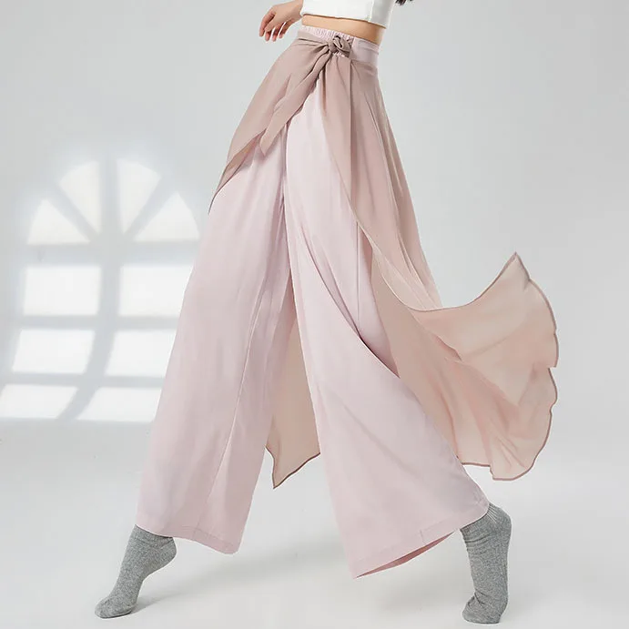 Dance suit practice pants Chinese dance fake two pieces chiffon high waist straight slim wide leg pants classical dance modern
Dance suit practice pants Chinese dance fake two pieces chiffon high waist straight slim wide leg pants classical dance modern