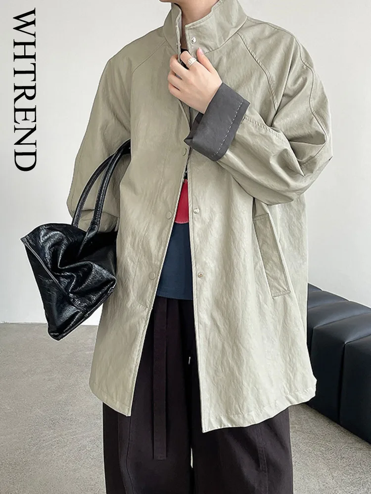 WHTREND Korean Style Stand Collar High-end Loose PU Leather Jacket Women Single-breasted Mid-length Trench Coat WH1397
WHTREND Korean Style Stand Collar High-end Loose PU Leather Jacket Women Single-breasted Mid-length Trench Coat WH1397
