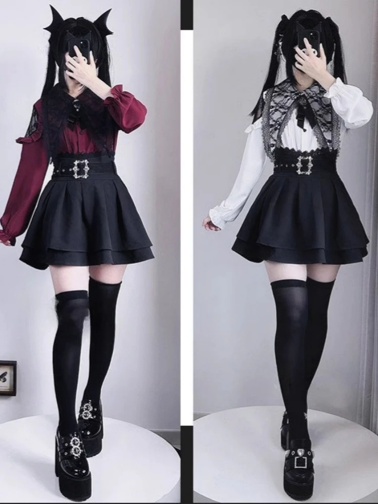 Japanese Kawaii Lolita Shirt Women Y2k Aesthetic Lace Patchwork Bandage Blouse Harajuku Sweet Cute Ruffle Bow Tops Blusas Cute
Japanese Kawaii Lolita Shirt Women Y2k Aesthetic Lace Patchwork Bandage Blouse Harajuku Sweet Cute Ruffle Bow Tops Blusas Cute