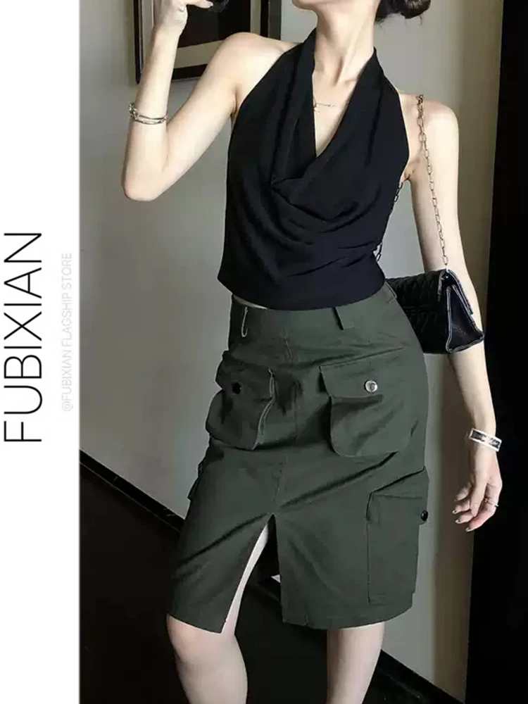 Fashionable Workwear Style High Waist Straight Cut Skirt for Women with Multiple Pockets Slimming Split Design
Fashionable Workwear Style High Waist Straight Cut Skirt for Women with Multiple Pockets Slimming Split Design