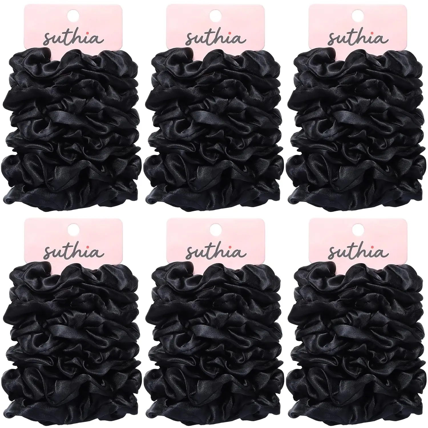 60 Pack Satin Scrunchies, Black Silk Hair Ties for Women & Kids, No Damage Ponytail Holders for All Hair Types
60 Pack Satin Scrunchies, Black Silk Hair Ties for Women & Kids, No Damage Ponytail Holders for All Hair Types