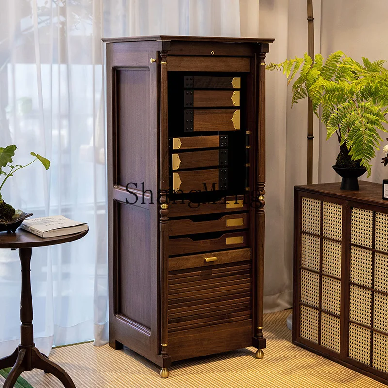 FG black walnut log dental storage cabinet modern light luxury floor tea cabinet
FG black walnut log dental storage cabinet modern light luxury floor tea cabinet