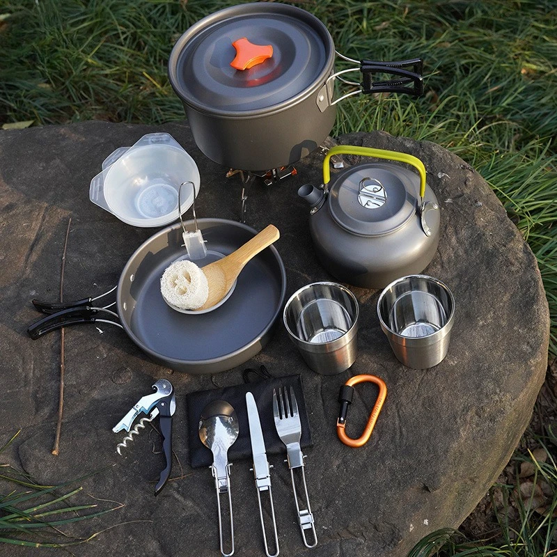 Pot With Teapot Combination Pot Set, Outdoor Tools, Camping Cookware Set, Portable Cutlery Set, Pot And Kettle.
Pot With Teapot Combination Pot Set, Outdoor Tools, Camping Cookware Set, Portable Cutlery Set, Pot And Kettle.