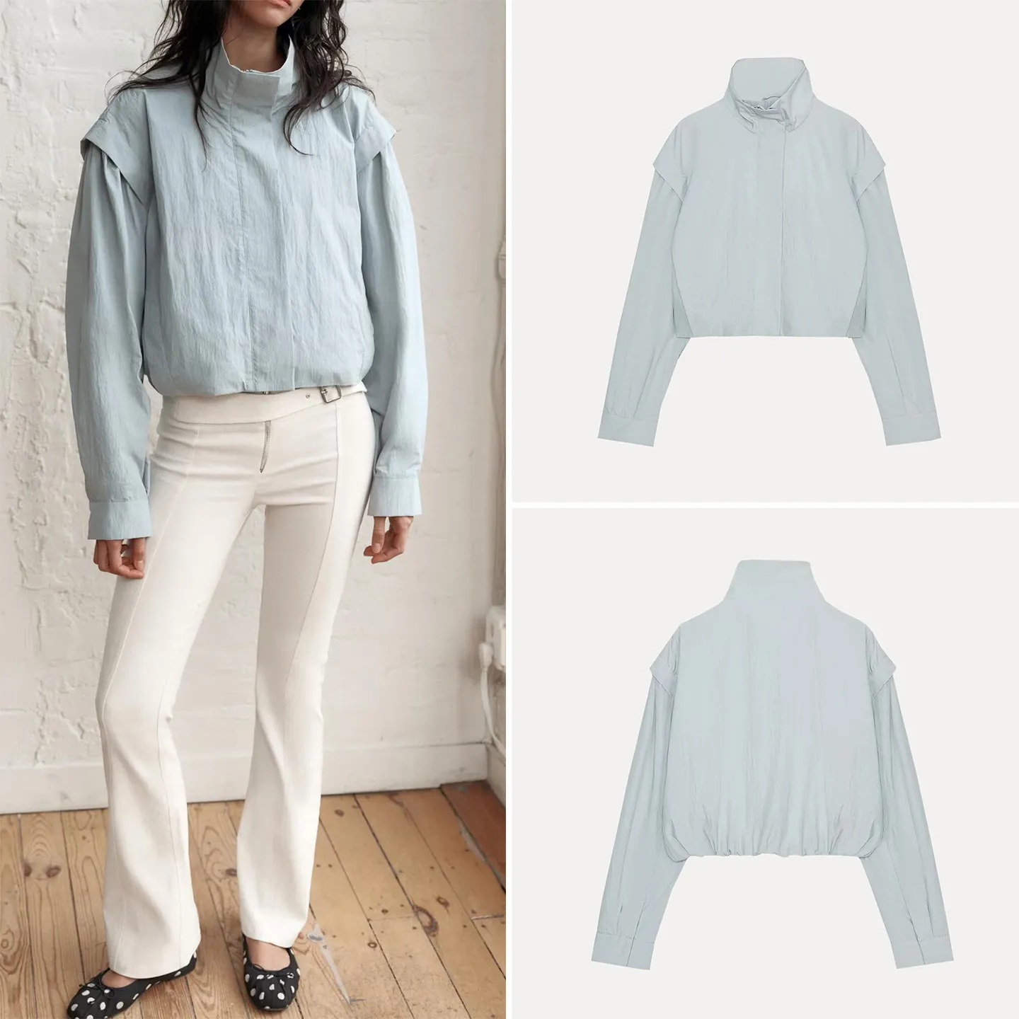 Fashionable Zipper Long Sleeve Stand Collar Short Jacket Women's New 2026 Summer Clothing ZADATA Standard Fit Other Material
Fashionable Zipper Long Sleeve Stand Collar Short Jacket Women's New 2026 Summer Clothing ZADATA Standard Fit Other Material