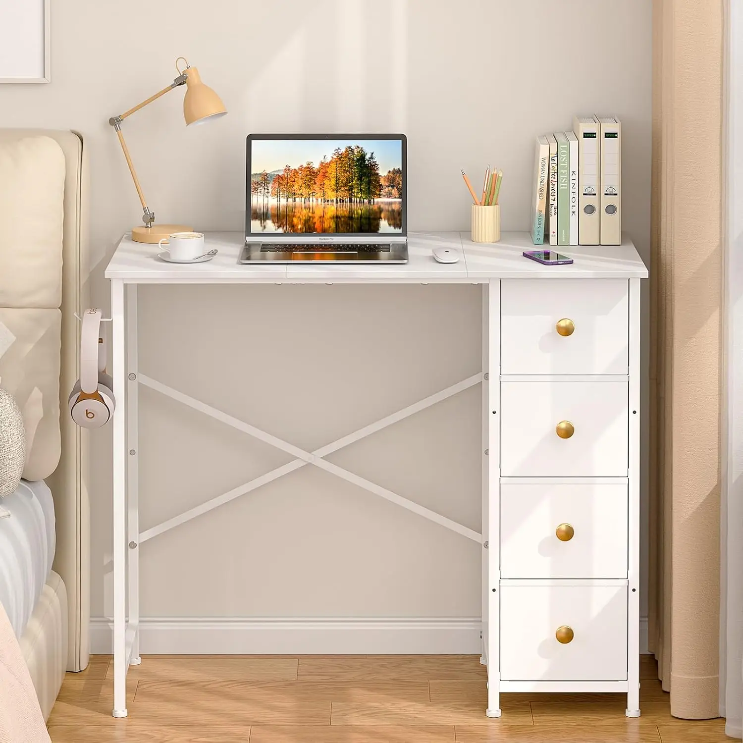 35.4 Inch White Kids Desk with Drawers, Reversible Study Table for Bedroom, Home Office, and Small Spaces
35.4 Inch White Kids Desk with Drawers, Reversible Study Table for Bedroom, Home Office, and Small Spaces