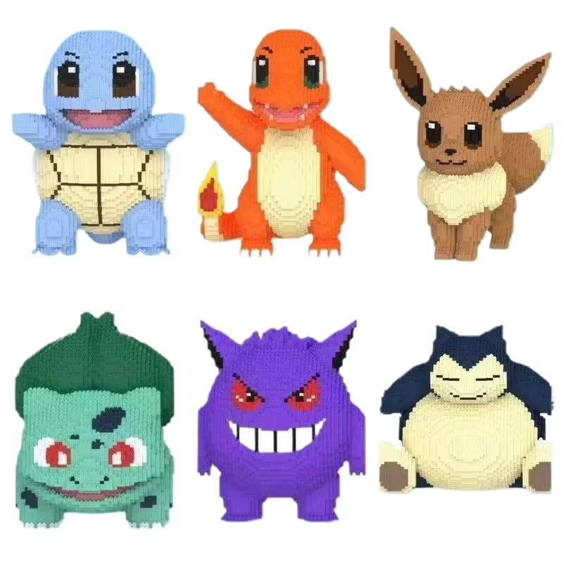 Pokemon Gengar Building Block Snorlax Bulbasaur Charmander 3D Model 34-45cm Assembly Squirtle Connection Mini Brick Figure Toys
Pokemon Gengar Building Block Snorlax Bulbasaur Charmander 3D Model 34-45cm Assembly Squirtle Connection Mini Brick Figure Toys