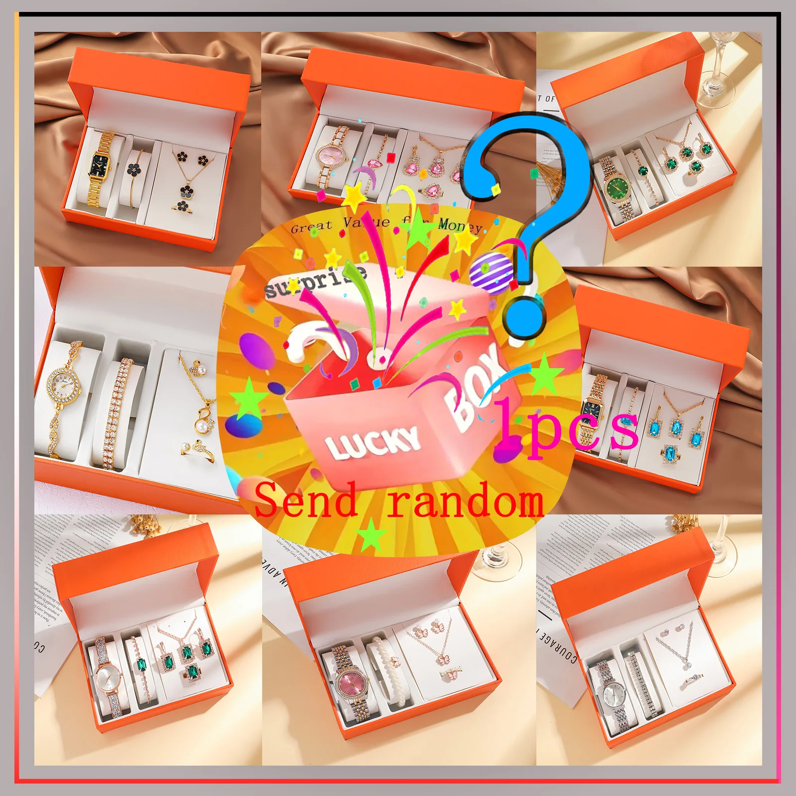 Сюрприз слепая коробка модные роскошные товары новый стальной ремешок с бриллиантовой пластиной женские часы случайный стиль
Сюрприз слепая коробка модные роскошные товары новый стальной ремешок с бриллиантовой пластиной женские часы случайный стиль