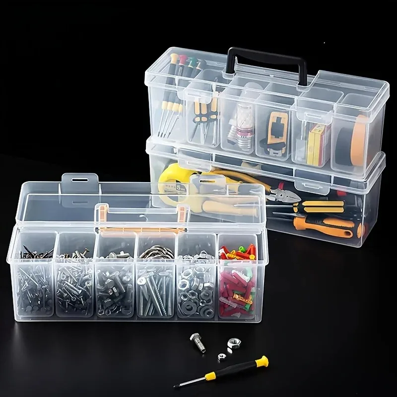 Tool Parts Storage Box Set (6 Small Boxes + 1 Large Box), Multi-Compartment Transparent Tool Organizer for Home Use
Tool Parts Storage Box Set (6 Small Boxes + 1 Large Box), Multi-Compartment Transparent Tool Organizer for Home Use