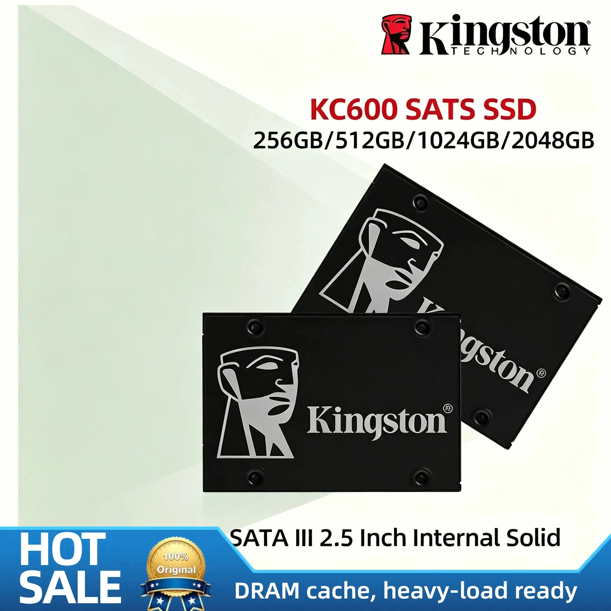 Kingston KC600 2.5 SATA3 SSD 256GB 512GB 1TB 2TB Internal Solid State Drive for Desktop Laptop PC Pro Unit
Kingston KC600 2.5 SATA3 SSD 256GB 512GB 1TB 2TB Internal Solid State Drive for Desktop Laptop PC Pro Unit