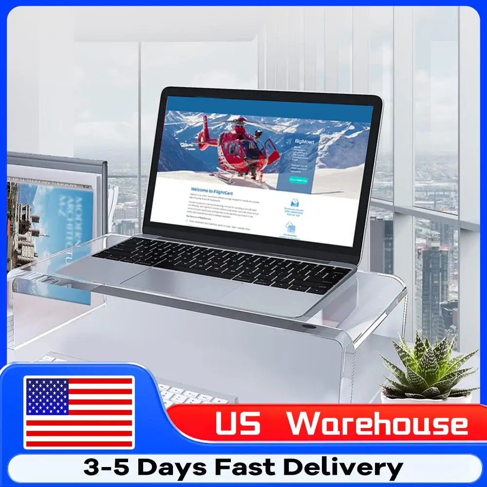 Acrylic Monitor Stand Clear Monitor Riser Desk Laptop Stand Riser Laptop/PC/Multimedia Monitor Stand Office Supplies