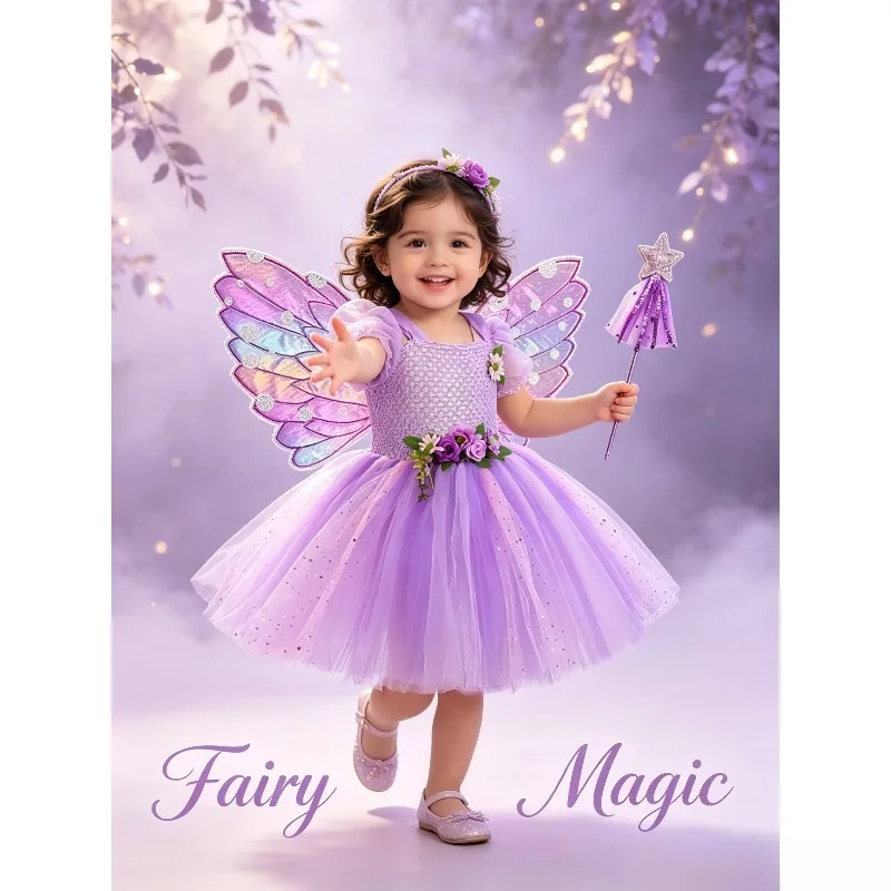 Floral Elf Fairy Tulle Tutu Dress Set With Iridescent Wings Magic Wand Holiday Birthday Carnival Party Stage Cosplay Outfit
Floral Elf Fairy Tulle Tutu Dress Set With Iridescent Wings Magic Wand Holiday Birthday Carnival Party Stage Cosplay Outfit