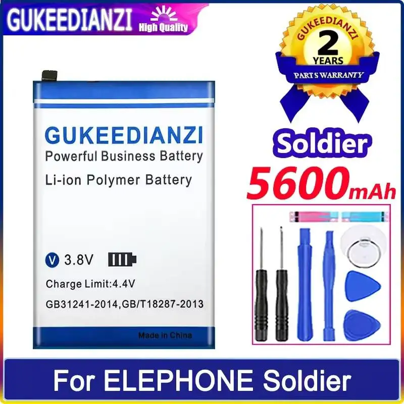 Mobile Phone Battery High-Capacity For Elephone Soldier 4GB 128GB IP68 Waterproof 5.5" 2K Screen 5600Mah
Mobile Phone Battery High-Capacity For Elephone Soldier 4GB 128GB IP68 Waterproof 5.5" 2K Screen 5600Mah