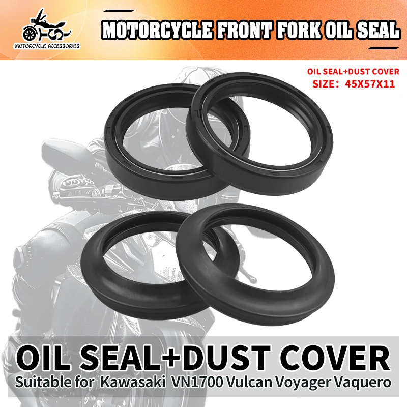 SJ 45x57x11 Front Shock Absorber Dust Oil Seal For Kawasaki VN1700 Vulcan Voyager Vaquero 2009-2013 2014 Motorcycle Acccessories
SJ 45x57x11 Front Shock Absorber Dust Oil Seal For Kawasaki VN1700 Vulcan Voyager Vaquero 2009-2013 2014 Motorcycle Acccessories