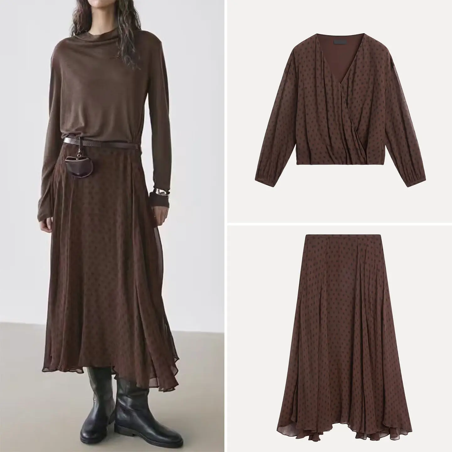 ZADATA Winter 2025 Women's Fashion Shirt And Skirt Set New Style Blouse 05219687700 Skirt 05235502700 Two-Piece Ensemble
ZADATA Winter 2025 Women's Fashion Shirt And Skirt Set New Style Blouse 05219687700 Skirt 05235502700 Two-Piece Ensemble