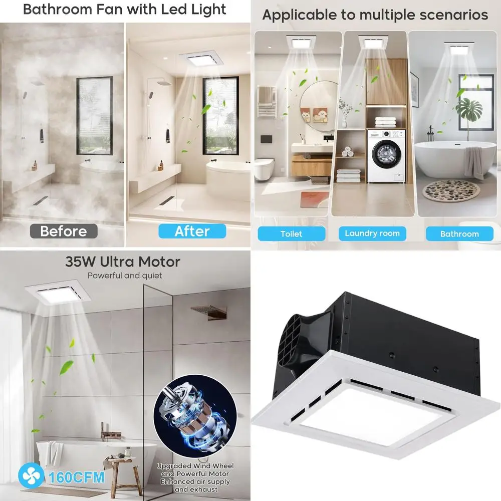 Ultra Quiet 1.0 Sone Bathroom Exhaust Fan with Light, 145CM Metal, 12x12 Mount
Ultra Quiet 1.0 Sone Bathroom Exhaust Fan with Light, 145CM Metal, 12x12 Mount
