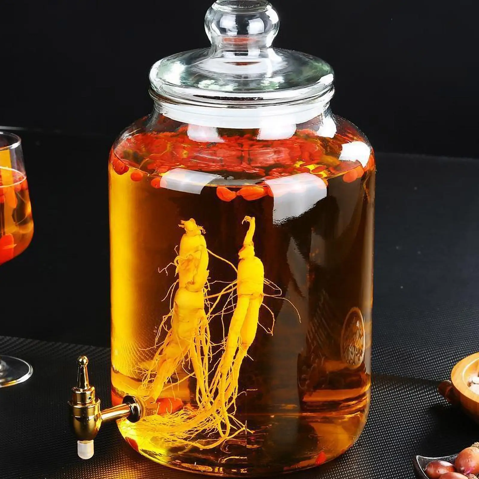 Transparent Glass Wine Jar with Built in Spigot Wide Opening Airtight Seal for Home Brewing Juice Storage Beverage Dispensing
Transparent Glass Wine Jar with Built in Spigot Wide Opening Airtight Seal for Home Brewing Juice Storage Beverage Dispensing