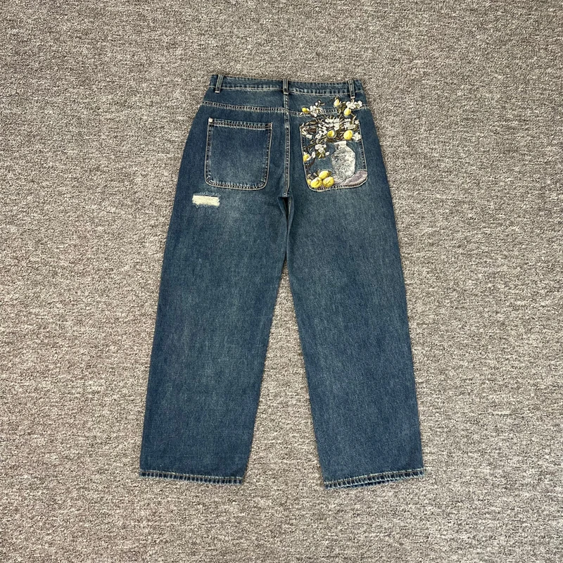 Real Photo New Derschutze Ripped Jeans Embroidered Patterns Straight-leg Jeans High Street Denim Trousers
Real Photo New Derschutze Ripped Jeans Embroidered Patterns Straight-leg Jeans High Street Denim Trousers