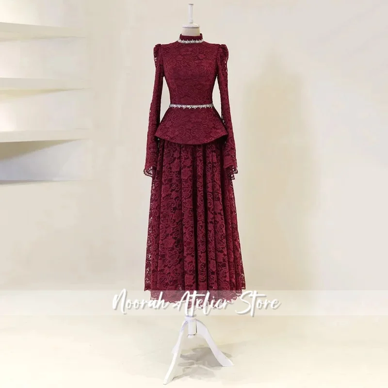 Two Pieces Evening Dress Customized High Neck Long Sleeves Silver Stones Ankle Length A Line Arabian Prom Gown Party Dresses
Two Pieces Evening Dress Customized High Neck Long Sleeves Silver Stones Ankle Length A Line Arabian Prom Gown Party Dresses