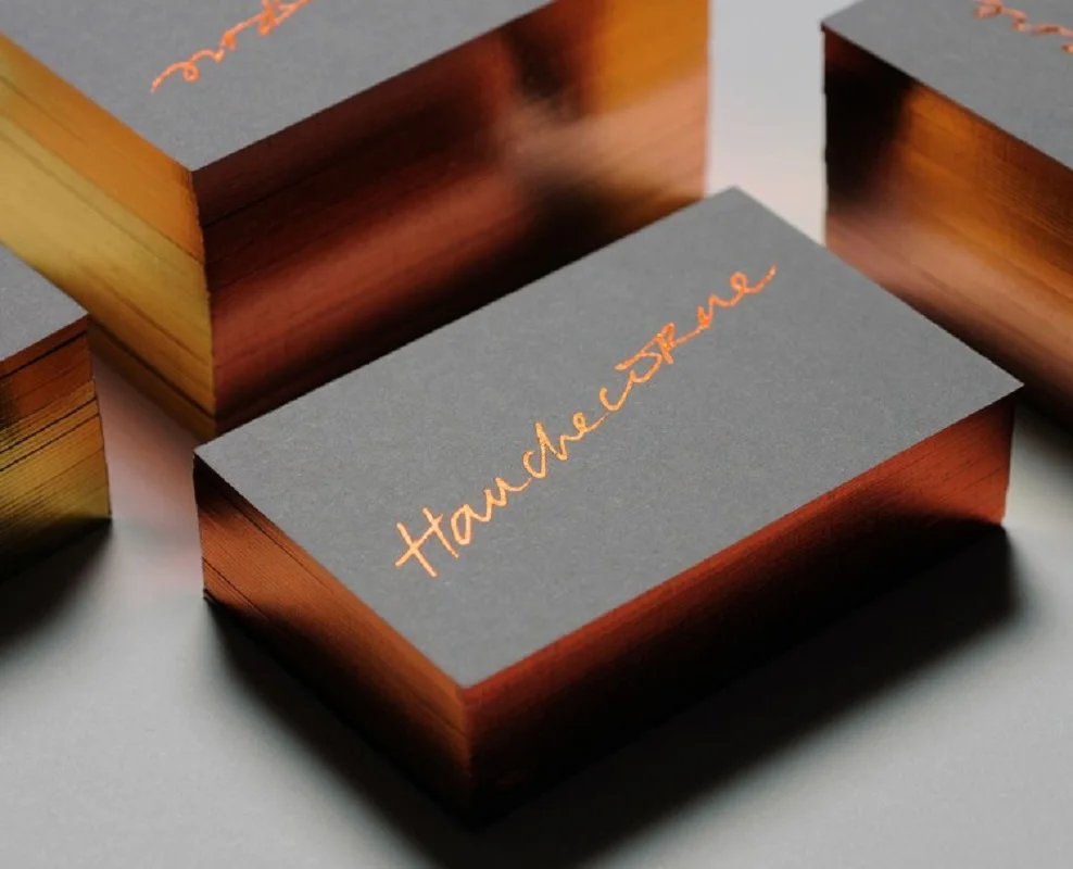 550gsm Gray Card Business Card Customized High Grade Foil/Colored Edges/Colorless Emboss
550gsm Gray Card Business Card Customized High Grade Foil/Colored Edges/Colorless Emboss