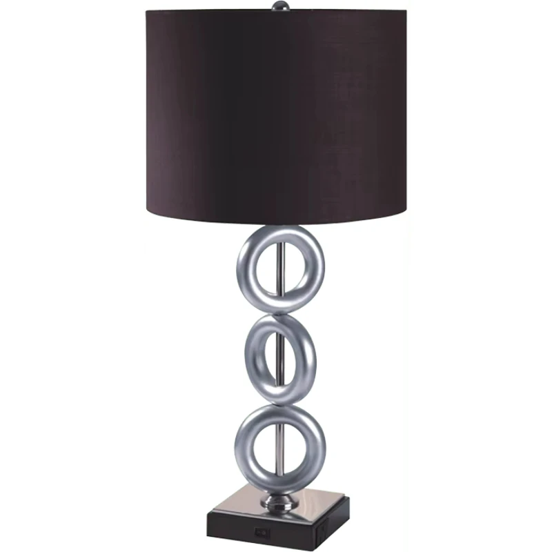 29-Inch high-silver three-ring desk lamp with a pair of sockets
29-Inch high-silver three-ring desk lamp with a pair of sockets