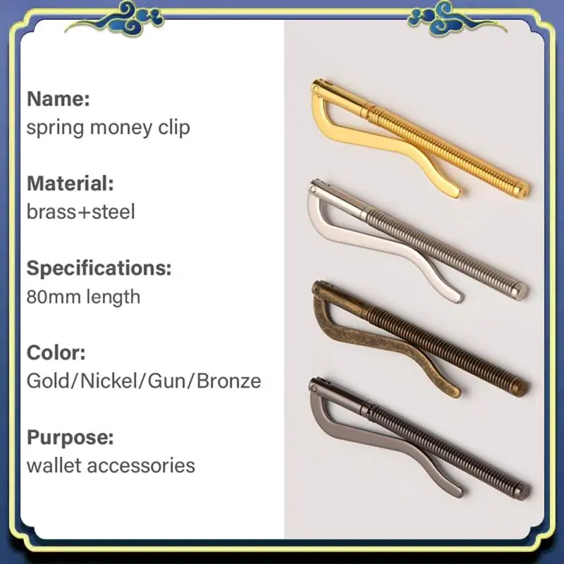Portable Spring Money Clip, Strip Ultra-Thin Wallet Wallet, DIY Leather Craft Cash Clip Accessories
Portable Spring Money Clip, Strip Ultra-Thin Wallet Wallet, DIY Leather Craft Cash Clip Accessories