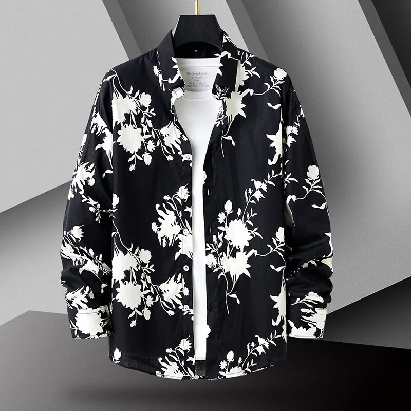 2025 Spring Cotton Breathable Shirts for Men's Retro Floral Print Loose Casual Shirt Hawaiian Long Sleeved Shirt Men Clothing
2025 Spring Cotton Breathable Shirts for Men's Retro Floral Print Loose Casual Shirt Hawaiian Long Sleeved Shirt Men Clothing