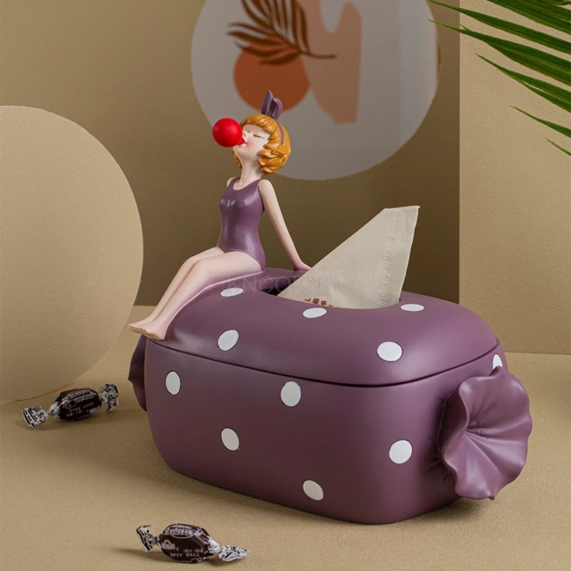 Modern Art Bubble Gum Girl Candy Tissue Box Resin Crafts Children's Room Decoration Large-capacity Storage Tissue Box Home Decor
Modern Art Bubble Gum Girl Candy Tissue Box Resin Crafts Children's Room Decoration Large-capacity Storage Tissue Box Home Decor