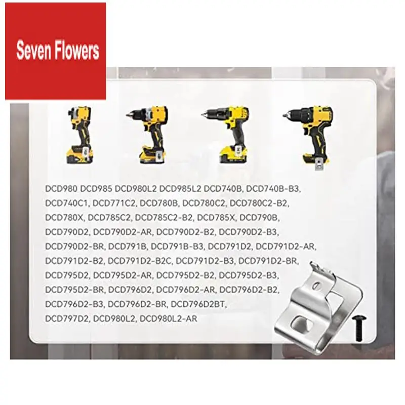 A84Z-Belt Clip, Stainless Steel Drill Tool Clips Hook Kit With Screws For N268241 Fit For 20V Power Tools DCD980 DCD985
A84Z-Belt Clip, Stainless Steel Drill Tool Clips Hook Kit With Screws For N268241 Fit For 20V Power Tools DCD980 DCD985