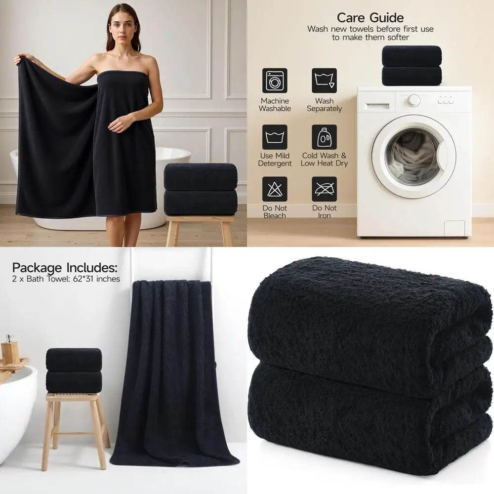 Набор больших банных полотенец из плотного хлопка 31x62 дюйма, 900 GSM, супермягкие, впитывающие, быстросохнущие, идеально подходят для дома, бассейна, спортзала, S
Набор больших банных полотенец из плотного хлопка 31x62 дюйма, 900 GSM, супермягкие, впитывающие, быстросохнущие, идеально подходят для дома, бассейна, спортзала, S