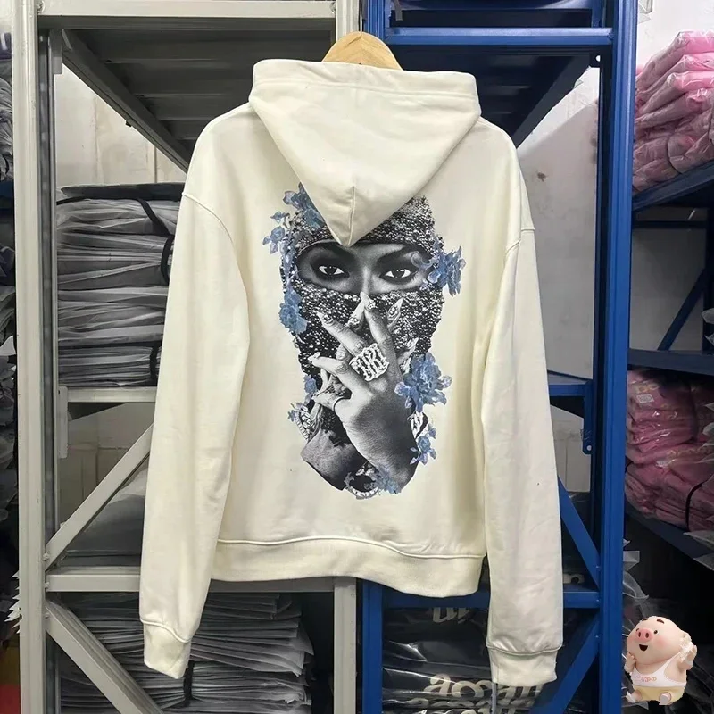 2024 Heavy Fabric Flower Mask Woman Print Pullovers Men Women IH NOM UH NIT PARIS Hoodie Cream White Black Sweatshirts
2024 Heavy Fabric Flower Mask Woman Print Pullovers Men Women IH NOM UH NIT PARIS Hoodie Cream White Black Sweatshirts