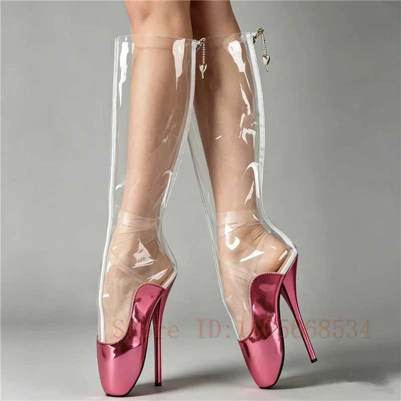 Sexy 18CM Super High Heels Ballet Knee High Boots Women Transparent Pvc Stiletto Exotic Pole Dance Club Stage Fashion Shoes
Sexy 18CM Super High Heels Ballet Knee High Boots Women Transparent Pvc Stiletto Exotic Pole Dance Club Stage Fashion Shoes
