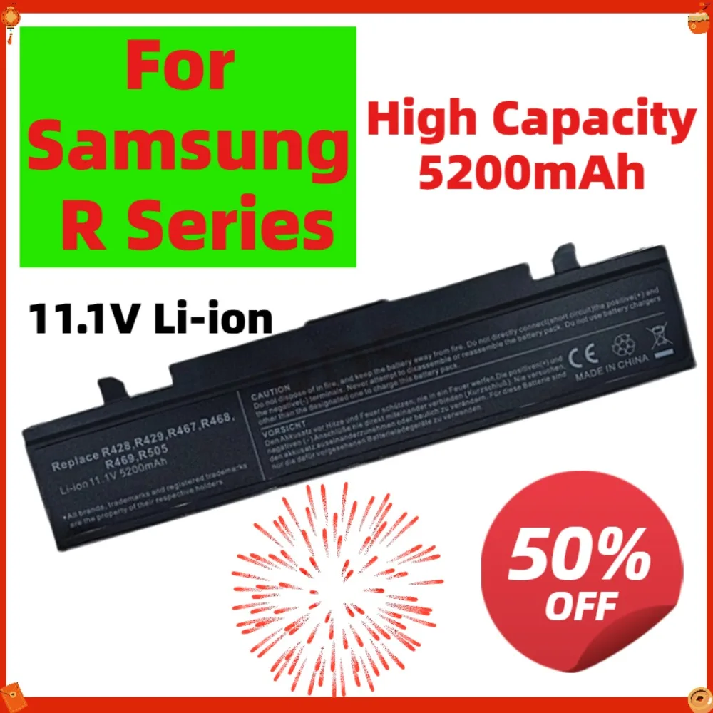 Laptop Battery for Samsung R428 R467 R430 NP-R439L R440 R466 R468 5200mAh 11.1V High Capacity Li-ion Replacement Battery